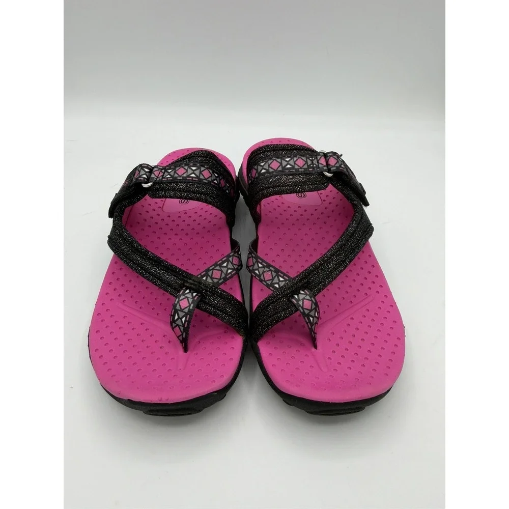 Skechers Reggae Girls Summer Sandals Black/Pink Sandals - Size 13